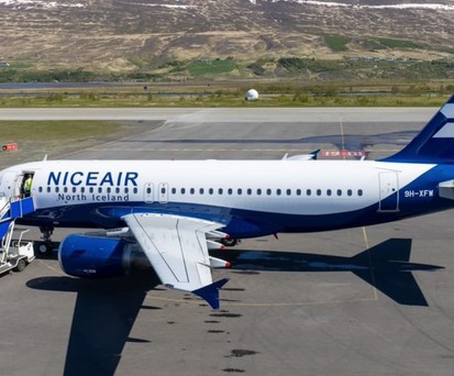 Airbus A319 von Niceair: Durfte keine Passagiere aus dem Vereinigten Königreich nach Island fliegen.