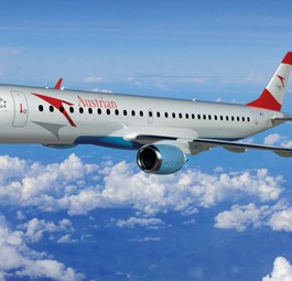 Embraer in Austrian-Bemalung: Noch in diesem Jahr soll die erste abheben.