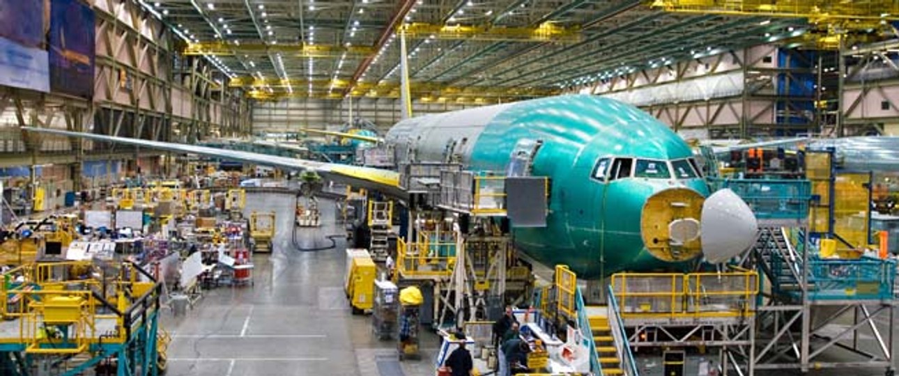 Produktion der Boeing 777 in Everett: Bald ist hier weniger los.
