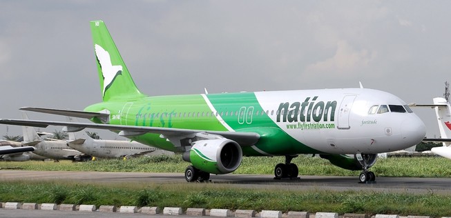 Airbus A320 von First Nation Airways: Am Boden.