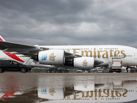 Airbus A380 von Emirates auf der ILA Berlin 2024: Die Golf-Airline will nach Berlin.