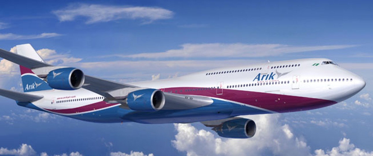 Boeing 747-8 in den Farben von Arik Air: Es wird bei einer Computer-Skizze bleiben.