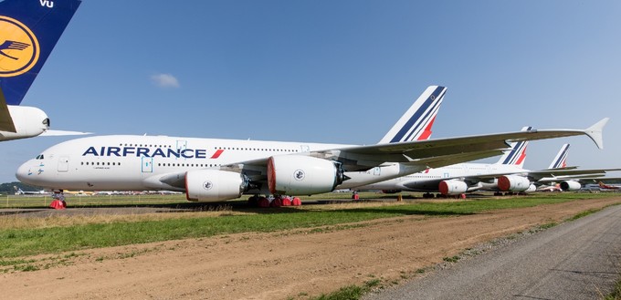 Air France nimmt sie nicht wieder in Betrieb. Ihre Airbus A380 stehen in Tarbes.