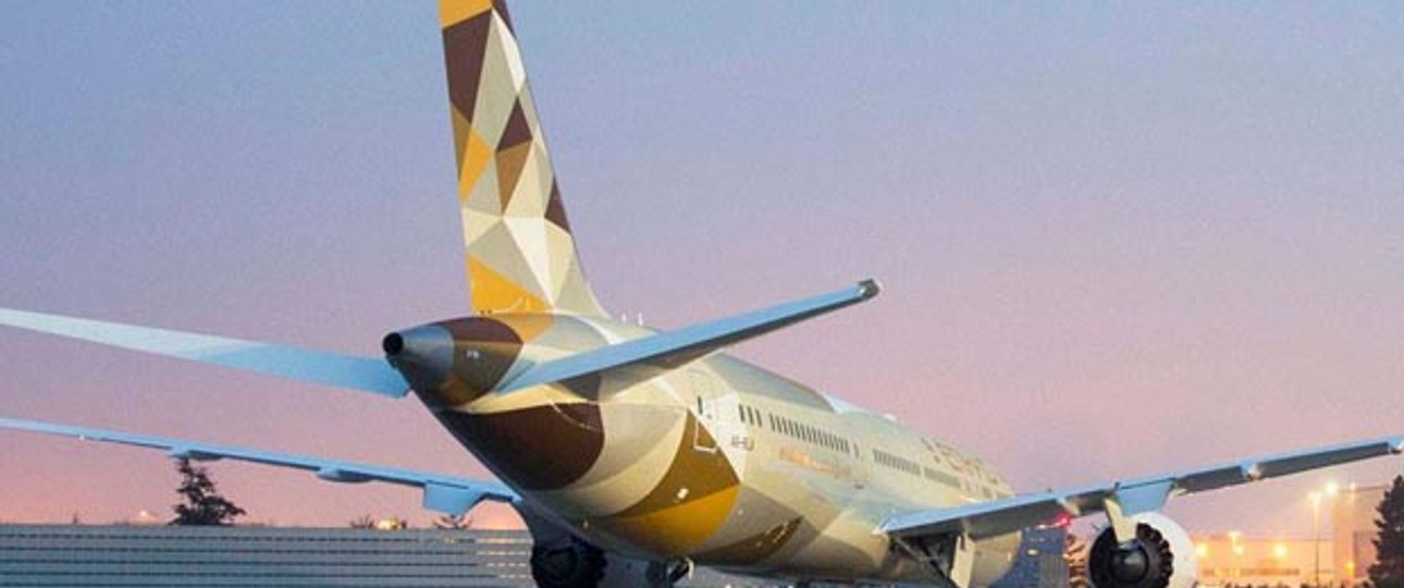 Flugzeug von Etihad: Die Airline aus Abu Dhabi will noch mehr Passagiere auf mehr Strecken befördern.