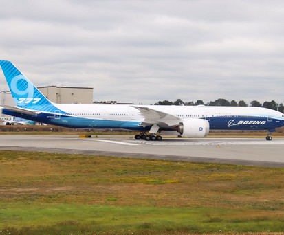Prototyp der Boeing 777X: Beschäftigt mit Rolltests.