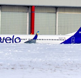 Im Schnee von Indianapolis: Erste 737-800 für Avelo Airlines.