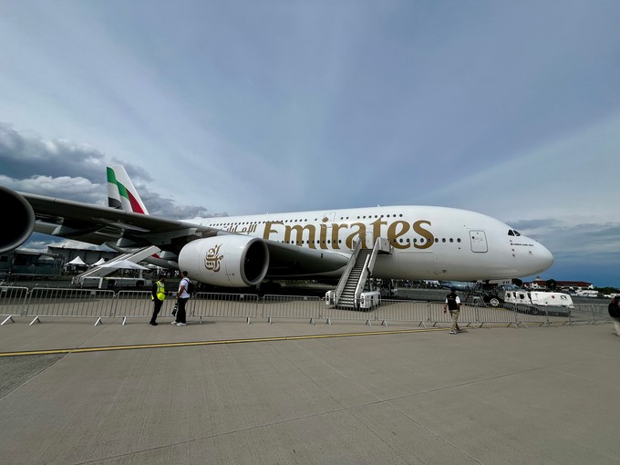 Immer ein Dauerbrenner auf der ILA: Der Airbus A380 von Emirates.