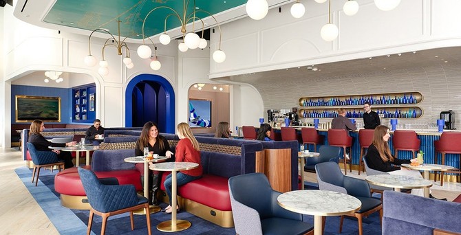 Ein Blick in die erste Lounge von Jetblue: Das Design soll an das New York der 1930er-Jahre erinnern.