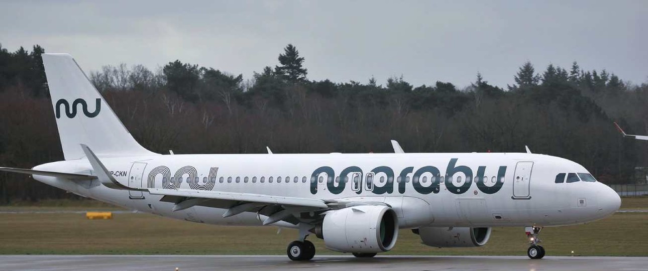 Airbus A320 in Marabu-Lackierung: Absolvierte hat am 24. März einen Testflug.