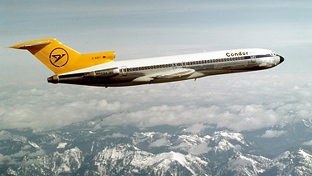 Ein Blick weiter in die Vergangenheit: Eine Boeing 727 von Condor. Mit dem Modell startete die Airline ab 1965 ins Jet-Zeitalter.