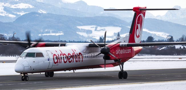 Bombardier Dash 8 von Air Berlin: Die Fluglinie kämpft mit dem Betrieb.
