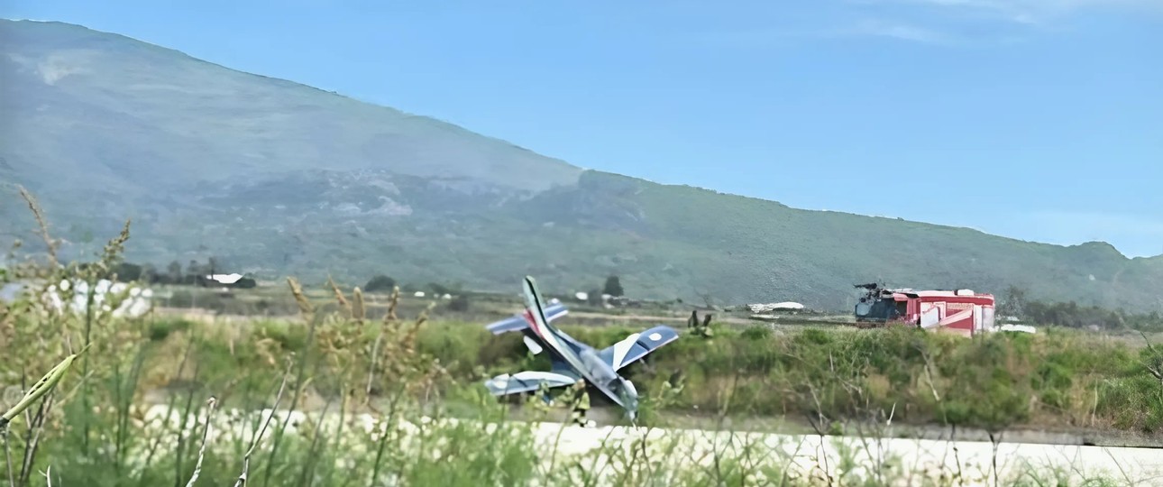 Die auf Pantelleria verunglückte Aermacchi MB-339: Die Frecce Tricolori hatte Glück im Unglück