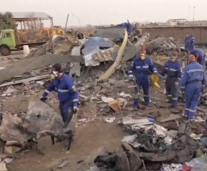 Trümmer von Flug PS752