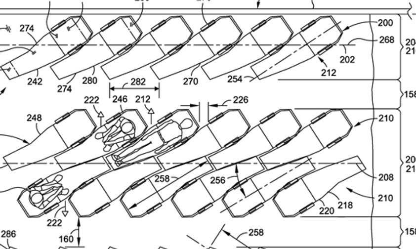 So stellt sich Boeing die Kabine vor: Einige Passagiere müssten dann rückwärts fliegen.