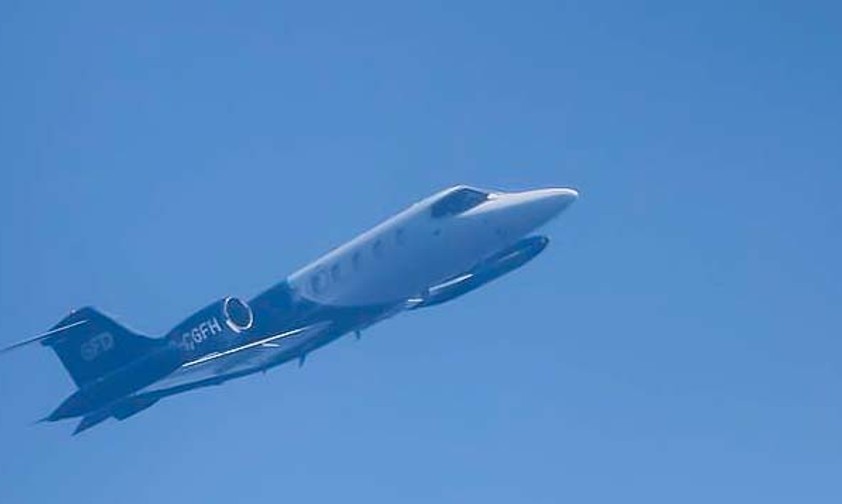 Learjet 35A der GFD: Zieldarsteller im Auftrag der Bundeswehr.