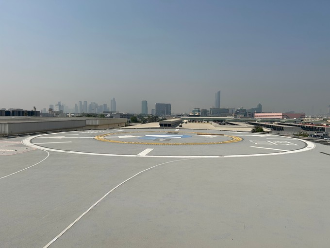 Der zweite Startplatz, im Hintergrund die Skyline von Dubai.