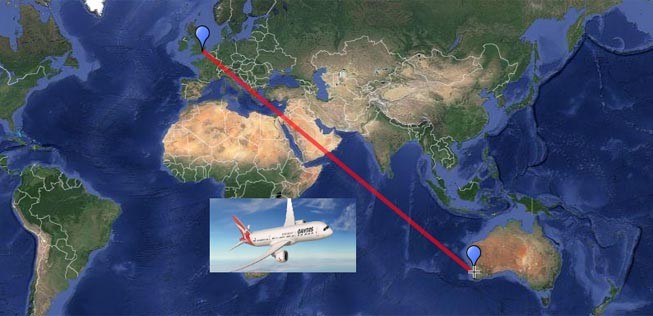 Perth – London: 14.000 Kilometer ohne Zwischenlandung.