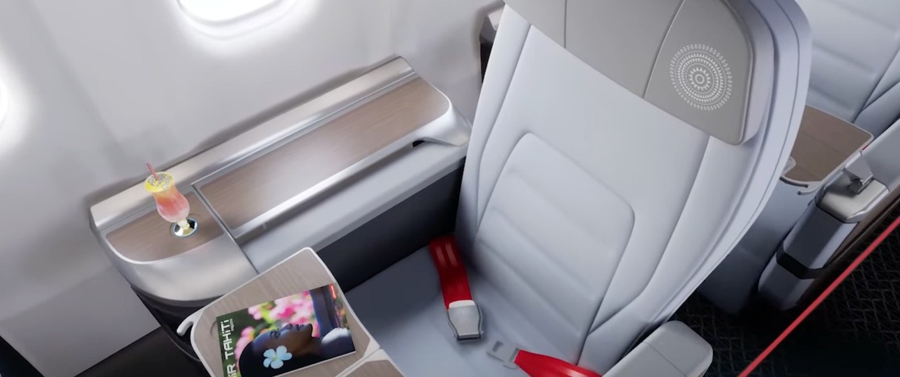 Der Business-Class-Sitz für die ATR 72 von Air Tahiti: 1-1-Konfiguration.