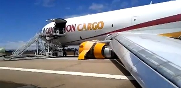 Die MD11 von Centurion Cargo in Viracopos: Problemmaschine machte Probleme.