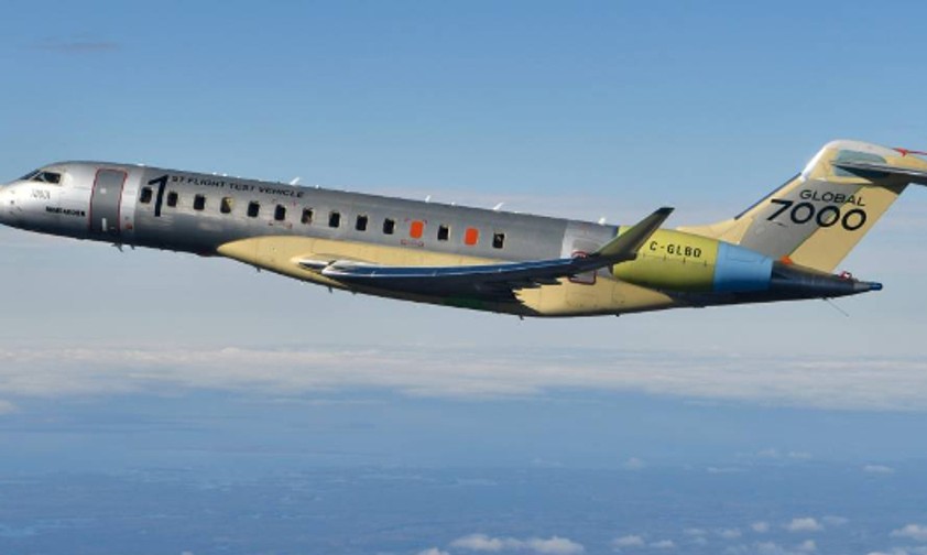 Global 7000 in der Erprobung: Notlandung wegen Flameout.