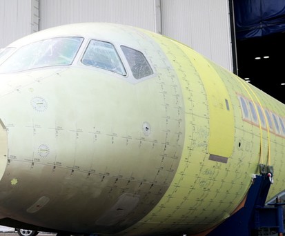 Einer der ersten beiden Superjet-New-Rümpfe: Soll Ermüdungstest durchlaufen.