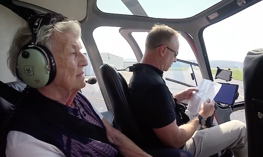 Eileens erster Helikopterflug