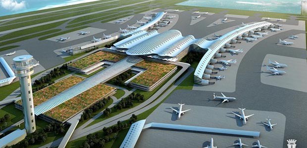 So soll der Flughafen Manila einst aussehen: In der Bucht muss Land aufgeschüttet werden.