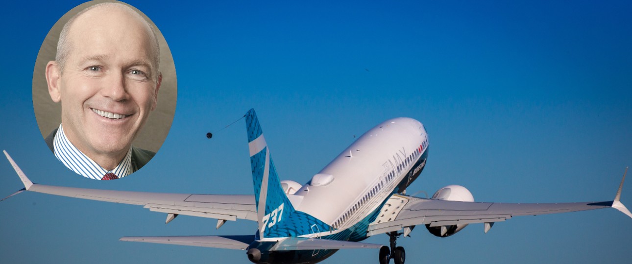 Boeing-Chef David Calhoun und eine 737 Max: Viele Herausforderungen.