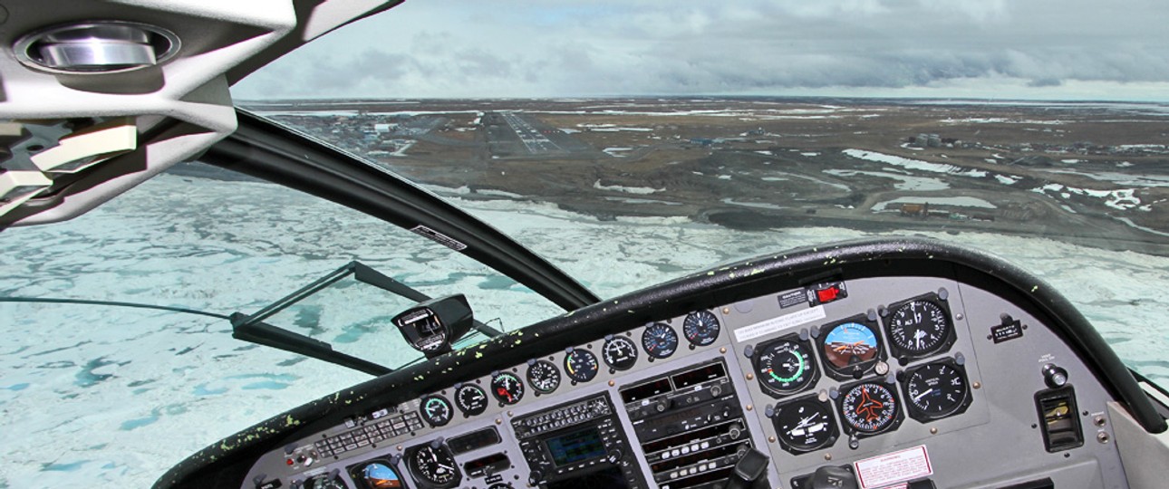 Anflug auf Barrow mit einer Cessna 208B Grand Caravan: In Nordamerika gibt es viele einmalige Flugerlebnisse.