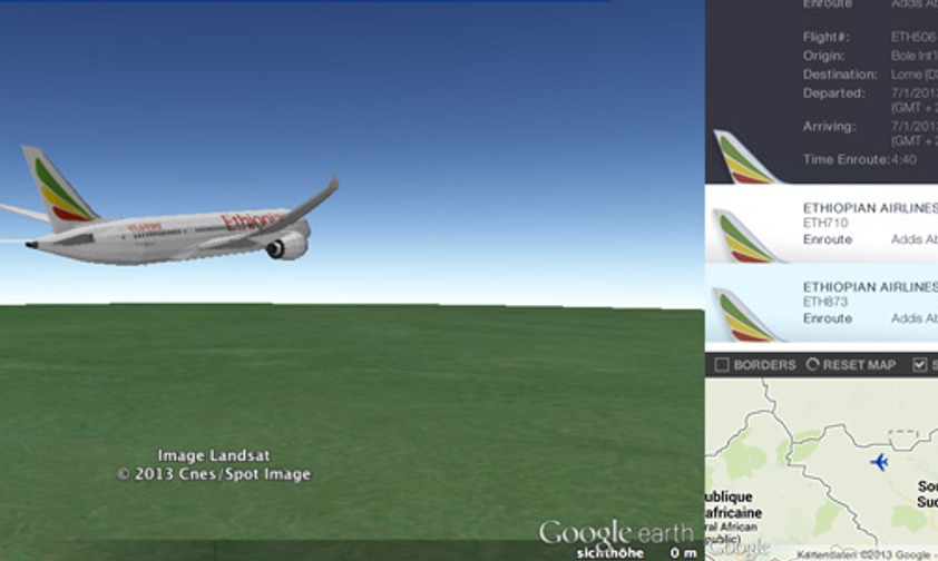 Dreamliner im Flug: Live-Simulation