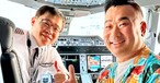 Chang Kuo-wei (links) nach der Landung in Los Angeles mit Influencer Sam Chui: Er muss wohl eine Strafe zahlen.