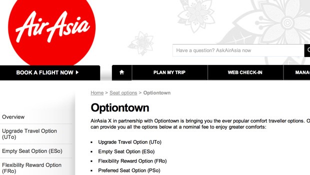 Air Asia tat bietet mit Optiontown...