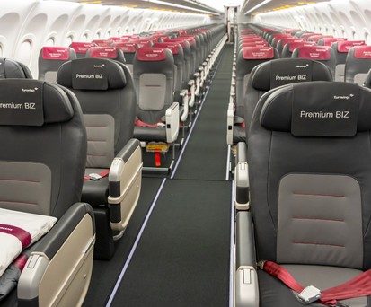 Premium Biz bei Eurowings: Inzwischen sind die Sitze wieder ausgebaut. 