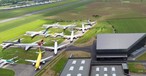 Parked aircraft in southern French Tarbes: Tarmac Aerosave can store up to 230 aircraft in both locations.