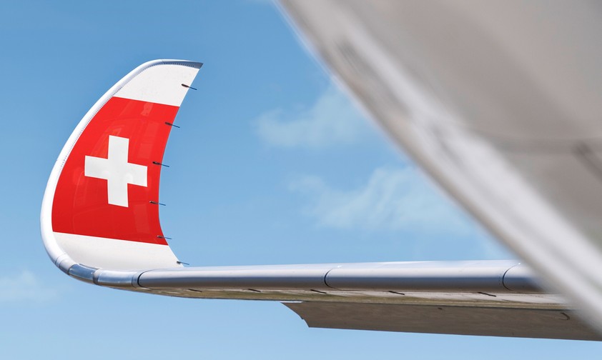 Tragfläche eines Airbus A350 von Swiss (Montage): Kabine wird gegenüber heutigen Flugzeugen neu angeordnet.