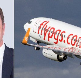 Düsseldorfs Airport-Chef Thomas Schnalke und ein Jet von Pegasus Airlines: Es gibt gewaltig Ärger.