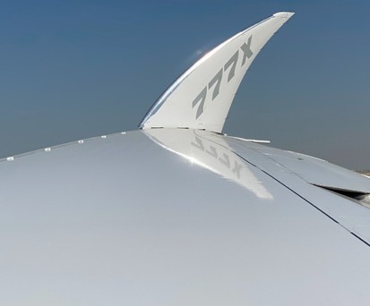Boeing 777X: Die klappbaren Flügelspitzen sind eine der Neuheiten.
