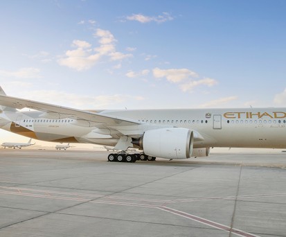 Airbus A350 von Etihad: Die Golfairline wächst bei den Destinationen  unfd Frequenzen.