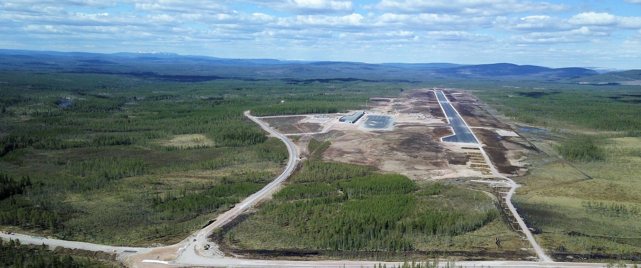 Blick auf die Baustelle des Scandinavian Mountains Airport: Ende Dezember soll der Airport eröffnet werden.