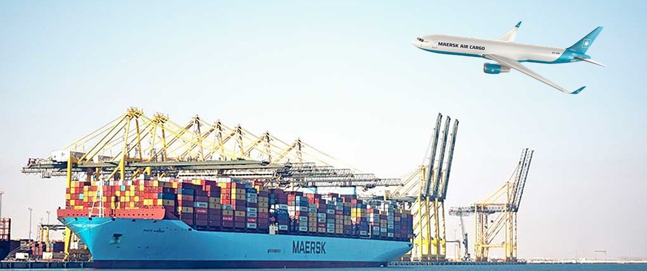 Schiff und Flugzeug von Maersk: Breiteres Angebot.