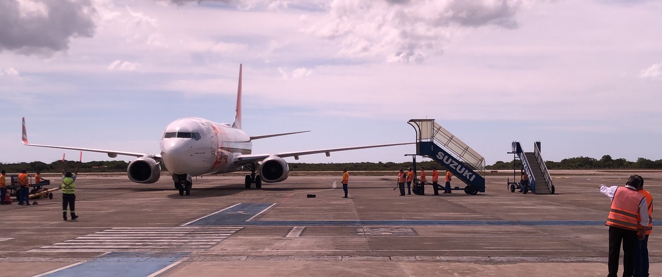 Boeing 737 am Flughafen Jericoacoara im Bundesstaat Ceará: Der Nordosten ist nicht gut erschlossen.