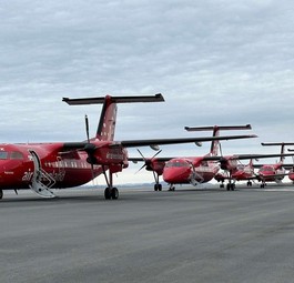 Dash-8-Flotte von Air Greenland: Die Fluglinie will auch einen Mittelstreckenjet.
