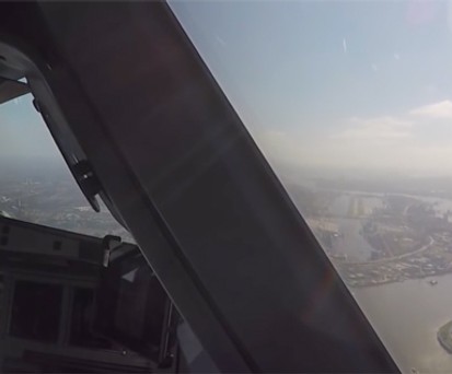 London City einmal aus der Cockpit-Perspektive