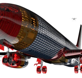 Computersimulation: Drohnen als Gefahr für Flugzeuge.