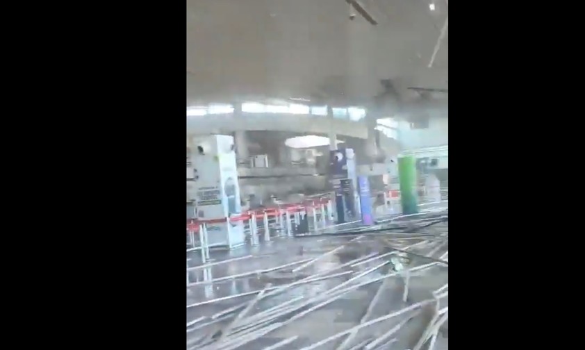 Flughafen Pereria: Massive Schäden am Terminal.