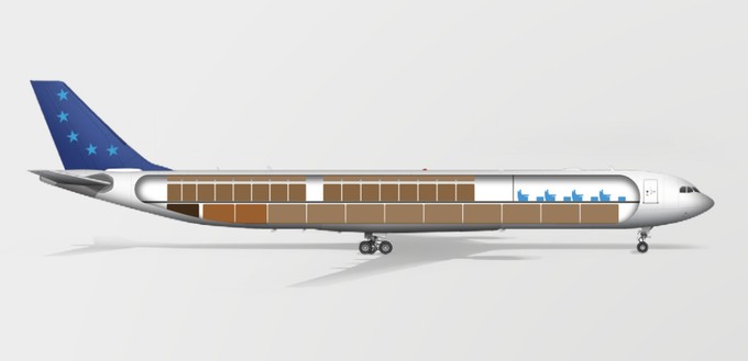 Der A340-300 mit dem Kennzeichen 9H-SUN wurde von Hi Fly vom Passagierjet zum Aushilfsfrachter umgebaut. Nun ...