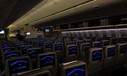Kabineeiner Boing 777 von Swiss  in der Nacht: Risiko von Diebstahl.