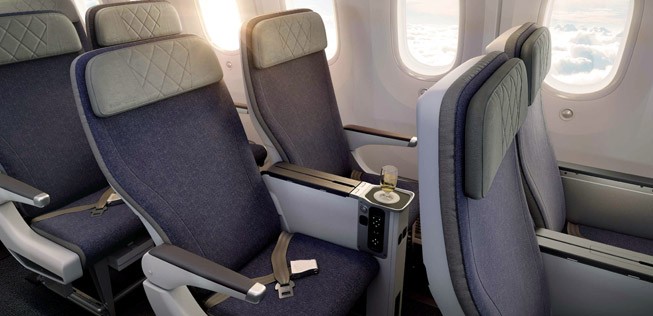 Sehr modern und gestylt kommt die neue Premium Economy daher.
