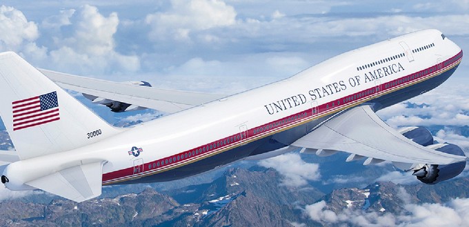 Donald Trumps Entwurf für die neuen Regierungsflieger vom Typ Boeing 747-8.