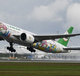 Boeing 777 von Eva Air: Zum Erstflug setzte die Airline noch einen größeren Jet ein.